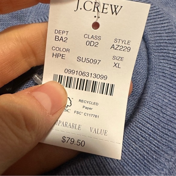 J crew heather periwinkle Cotton crewneck sweater-tee - Picture 5 of 5